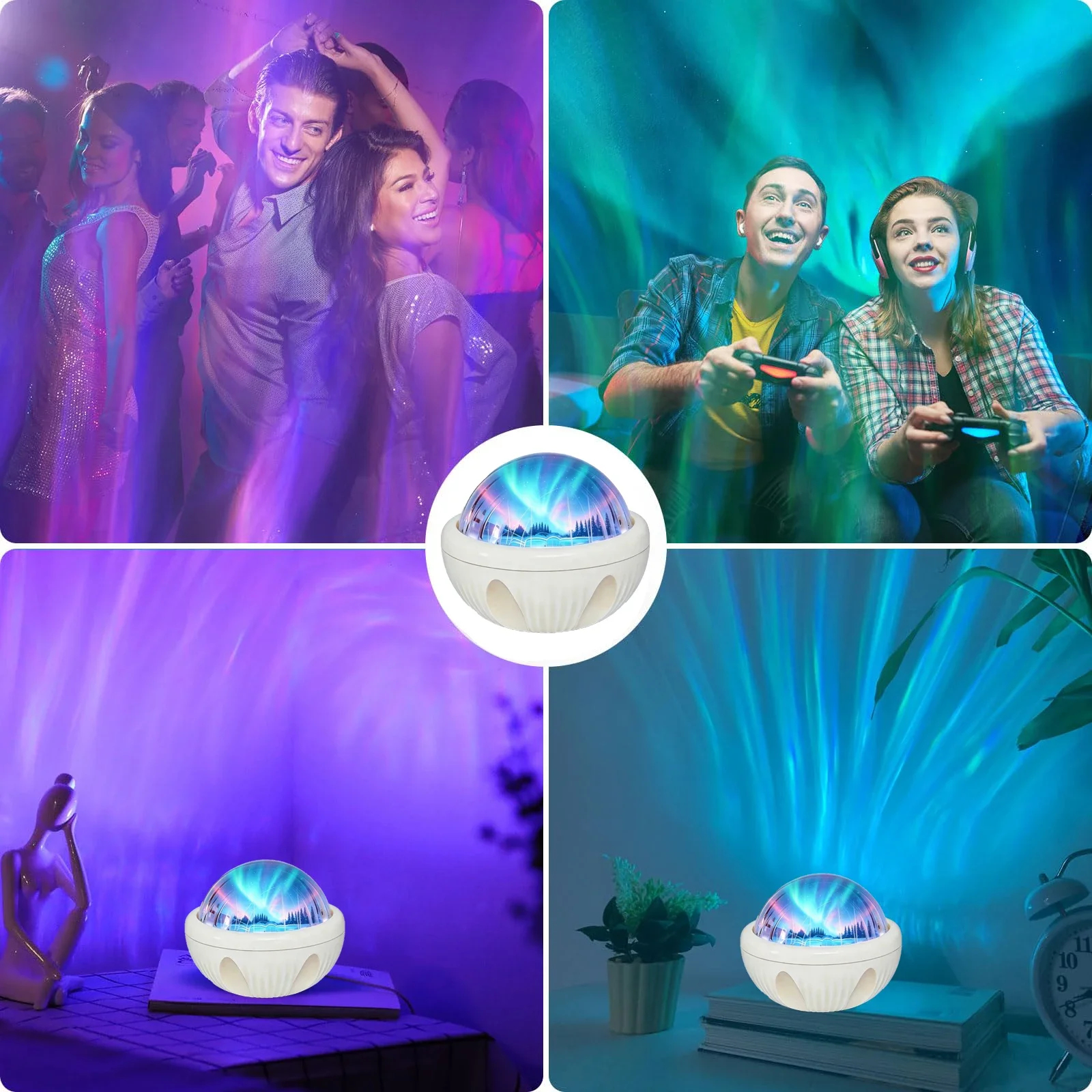 Northern Light Projector RGB Atmosphere Night Lights Remote Control USB Aurora Projection Lamp 360 Rotate for Home Party Decor