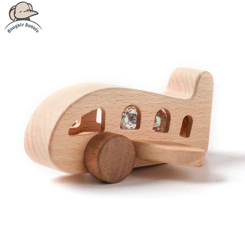 Wooden Toys Baby Toys Wooden Model Plane Baby Wooden Airplane Toy Woodiness Adornment Toy Blocks The Baby Pushed Baby Toys