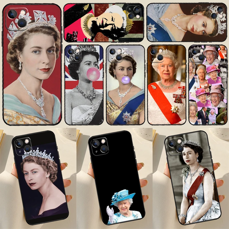 Queen Elizabeth II Cover For iPhone 13 14 15 16 Pro Max 12 Mini 11 14 15 16 Pro Max Plus X XR XS Max Phone Case