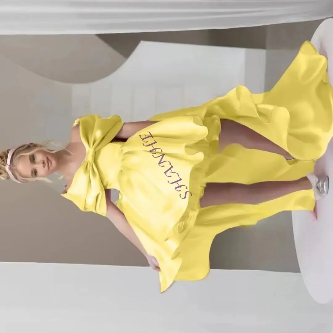 

Розовое платье с цветочным узором для девочек по индивидуальному заказу, свадебное атласное платье с бантом и открытыми плечами, простое детское бальное платье для дня рождения, первого причастия