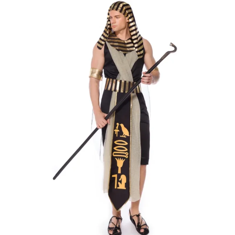 

Men Halloween Fancy Dress Egyptian Pharaoh Cosplay Costume