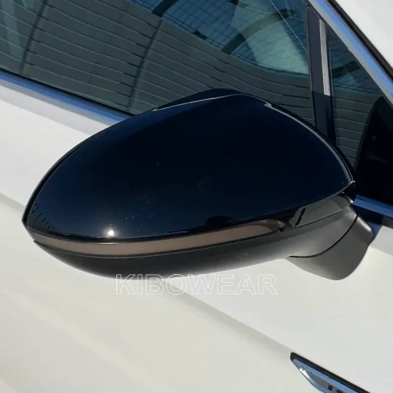 2pcs Black Side Mirror Covers for VW Passat B8 Variant Arteon Caps 2016 2017 2018 2019 2020 (Glossy Pearl Black) for Volkswagen