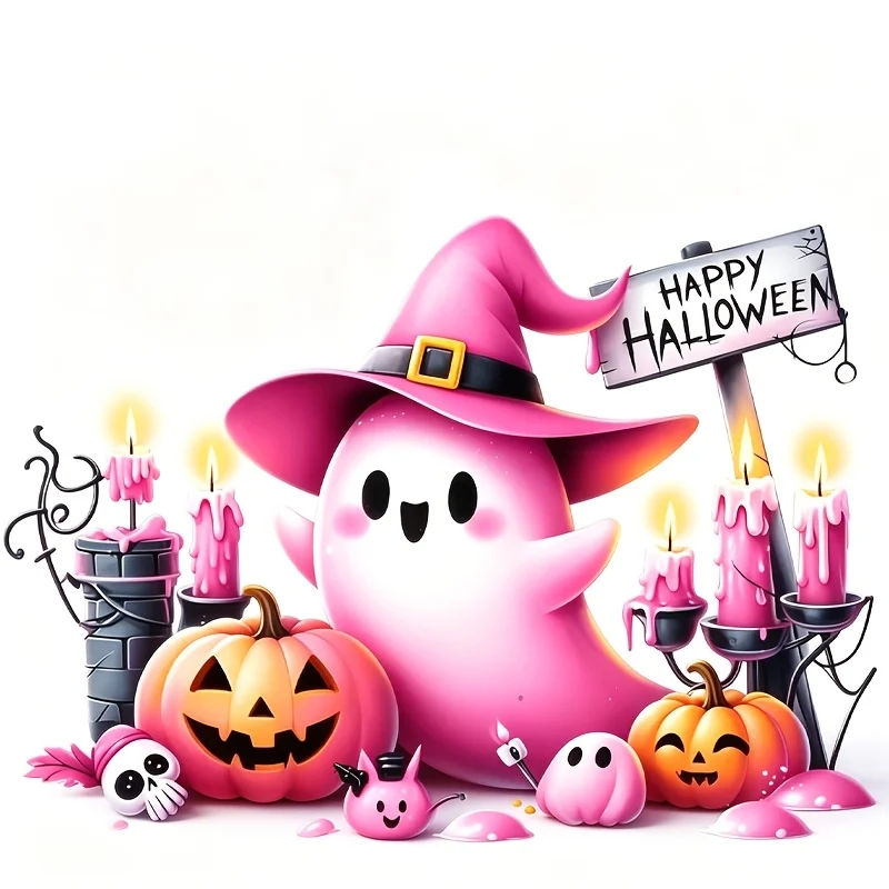 1pc Pink Mischief Halloween Vinyl Sticker, Car Decal for Laptop Water Bottle Truck Phone Motorcycle Window Wall Cup