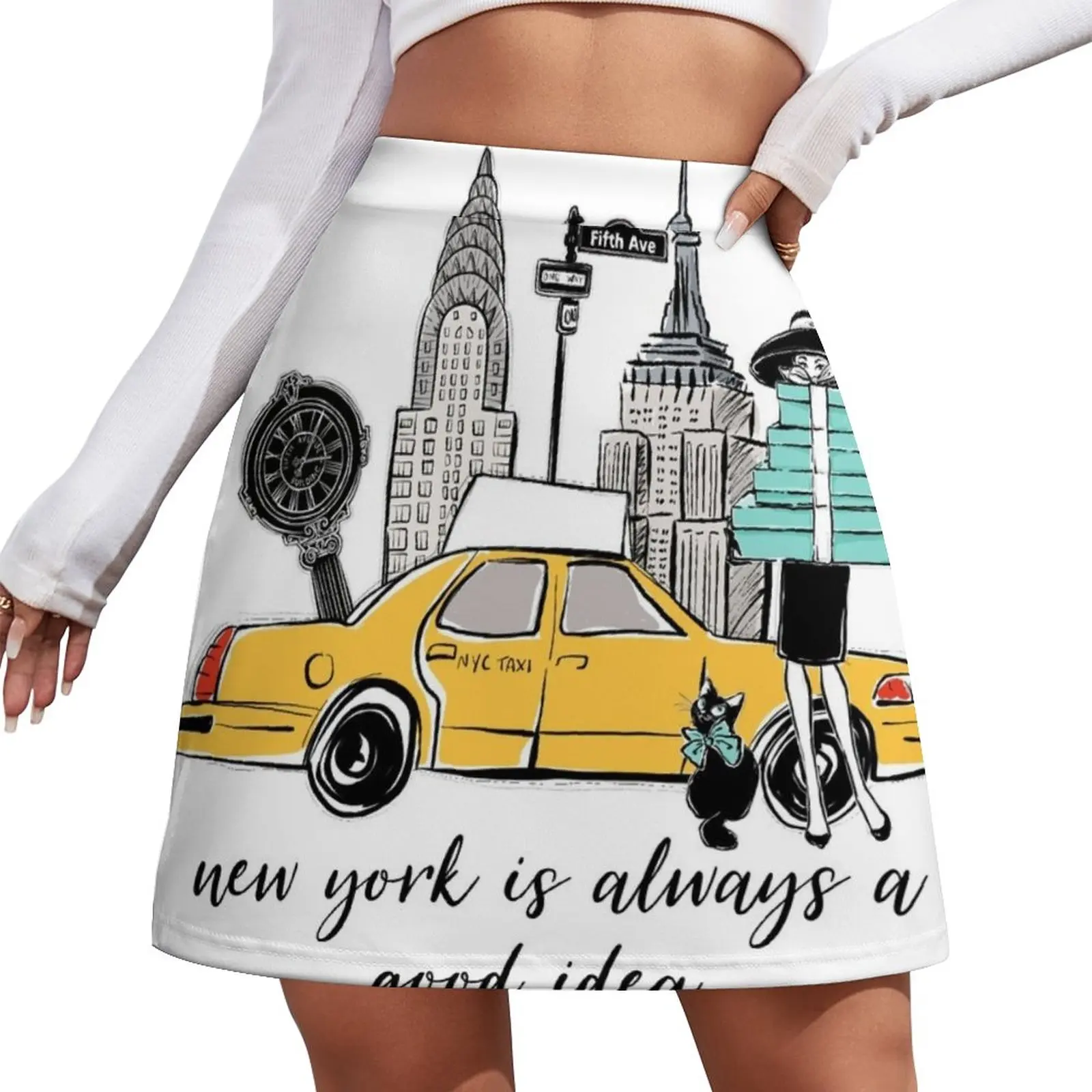 

New York Girl Mini Skirt women's clothing summer 2023 novelties korean ladies summer night club outfits fashion korean clothing