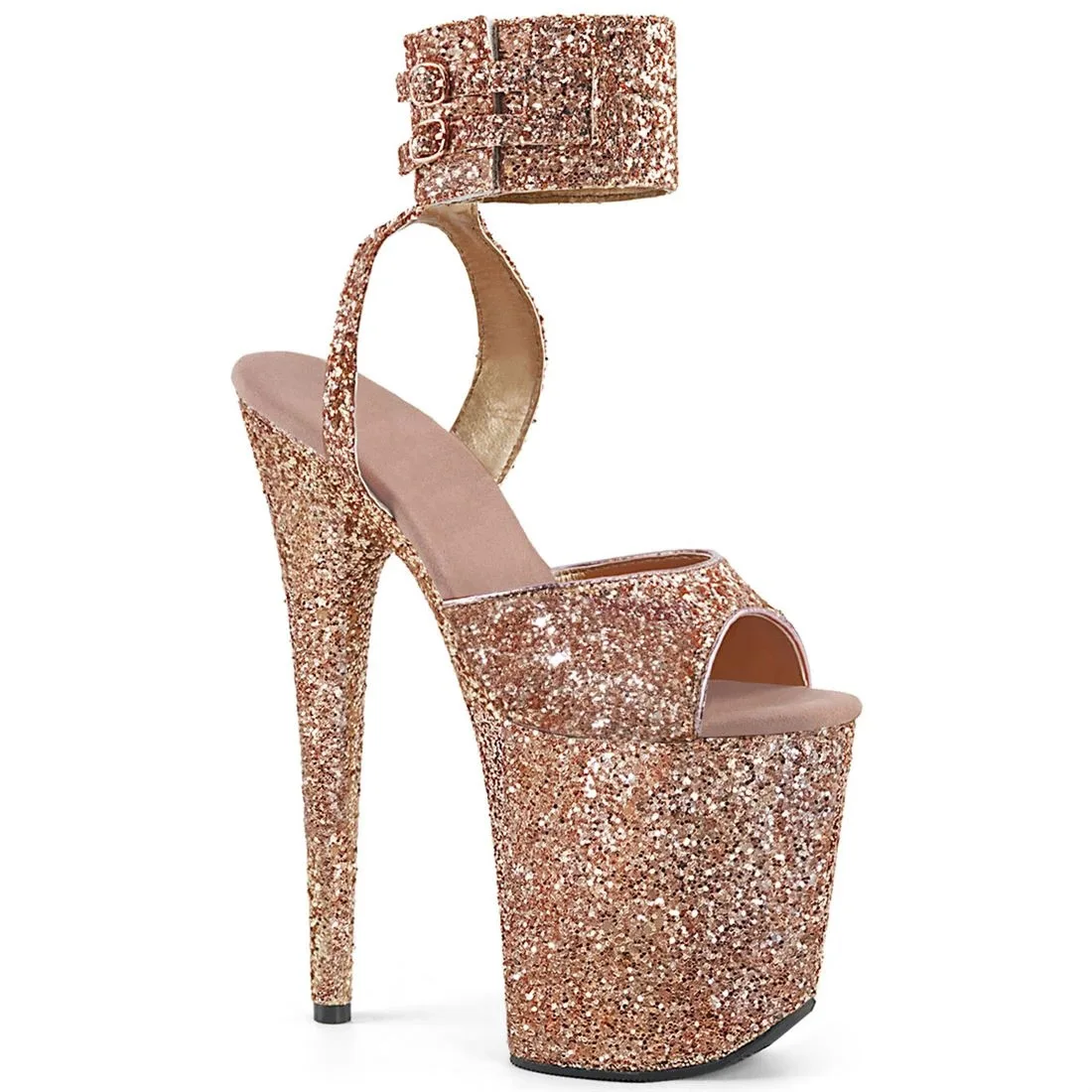 Women 20CM Chunky Glitter Platform Stiletto Ultra High Heels Sexy Car Model Runway Nightclub Stage Fashion Party Heeled Sandals
