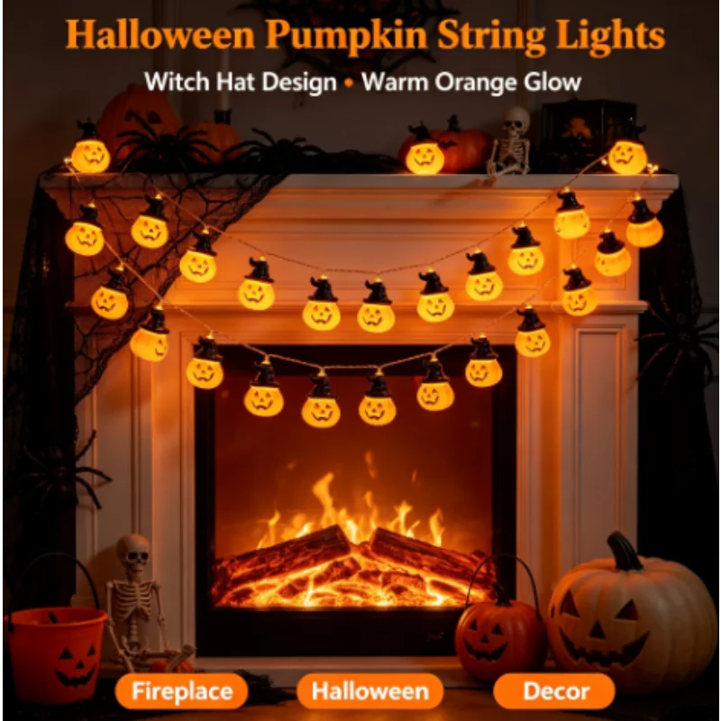 Classic Pumpkin Lantern Lamp Halloween Decorative for Festival Party Atmosphere Night Outdoor Garden Yard Porch Table Decor