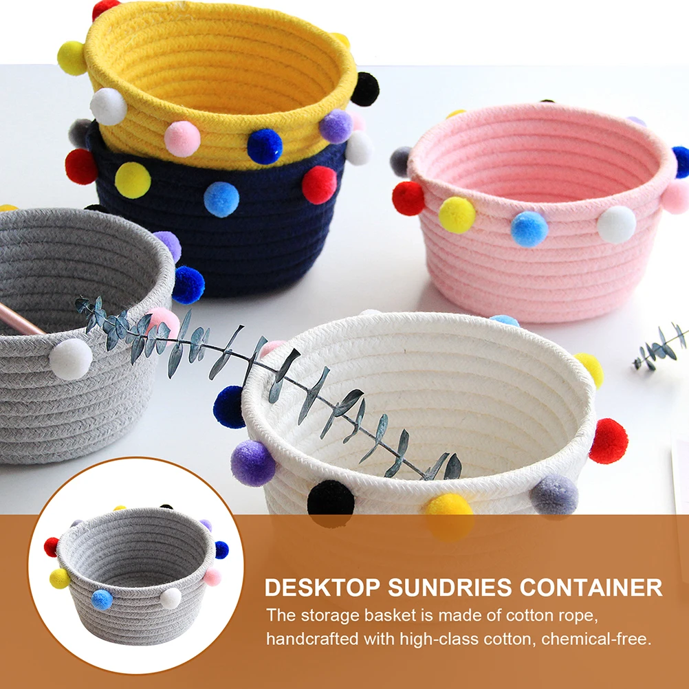 

Cotton Rope Basket Storage Box Woven Fabric Bedroom ganizer Desktop Container Multi function Home Decor