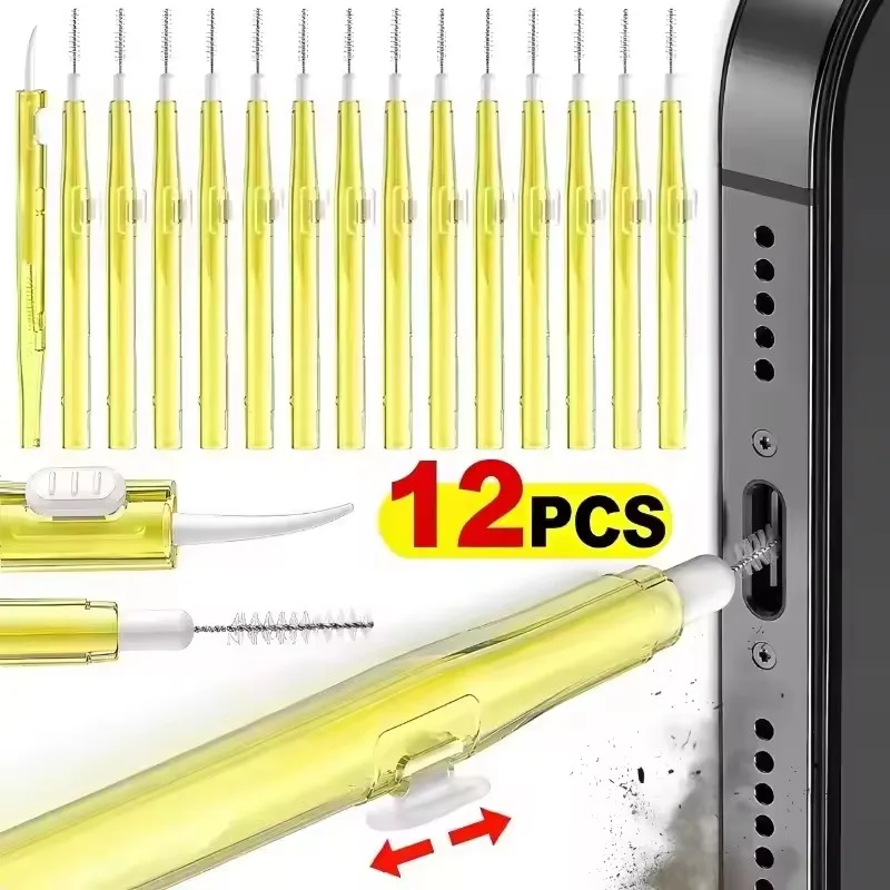 2 in 1 Double-end Adjustable Phone Speaker Cleaning Brush for Earphone Earbuds Cleaner Kit for IPhone Samsung Keyboard Brushes
