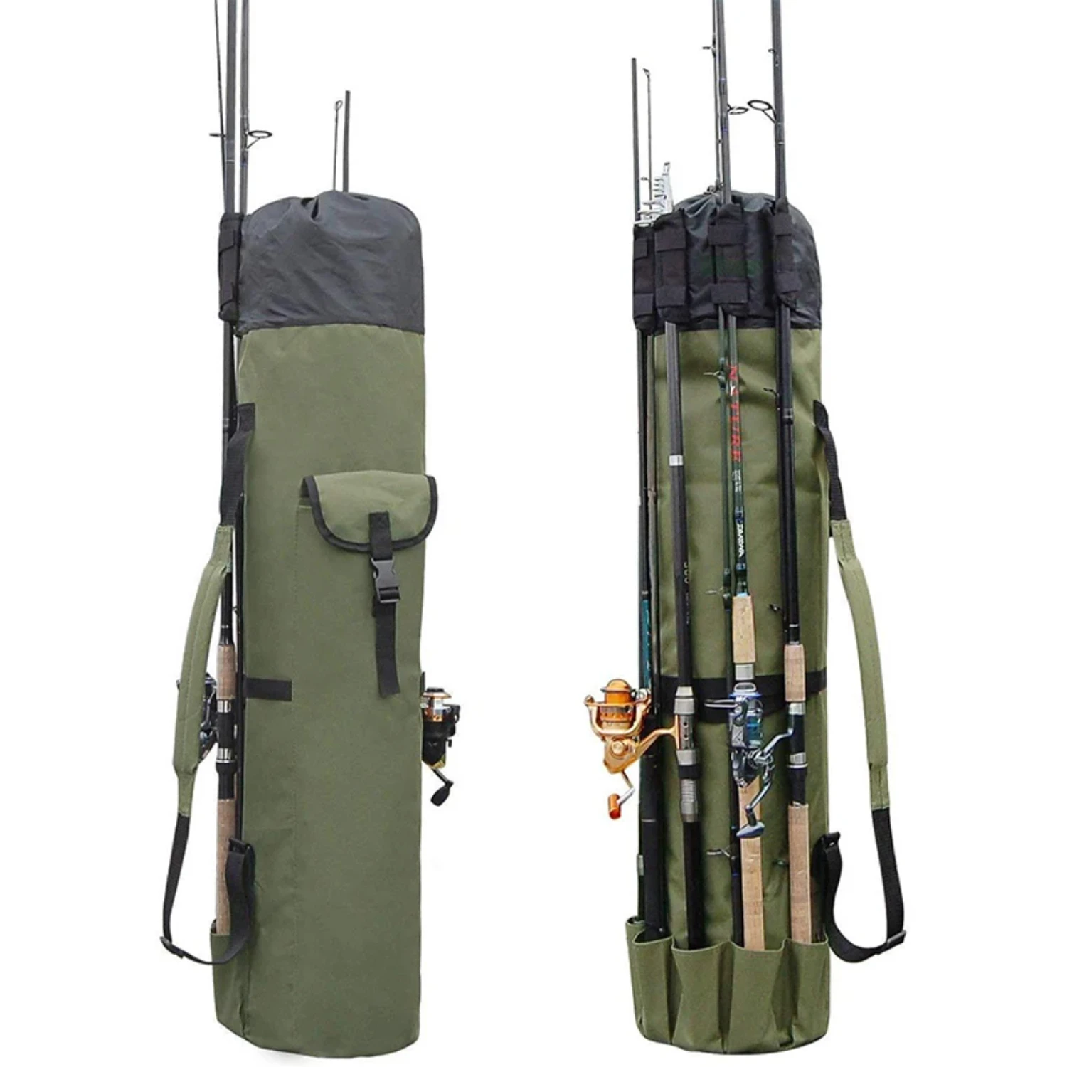 Fishing Rod  Rod Holder,Portable Fishing Rod Case Canvas Rod   Travel Carrying Case Waterproof Fishing Gear Organis