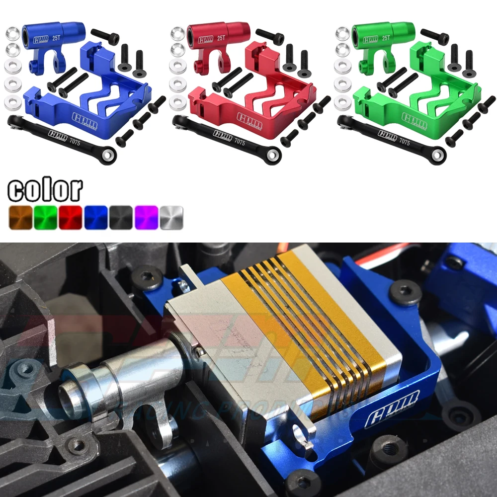 

GPM Metal Alu Alloy Servo Mount + Tie Rod + 25T Servo Horn Arm 7747 7847 for Traxxas 1/6 XRT 1/5 X-MAXX 6S 8S 4WD Monster Truck