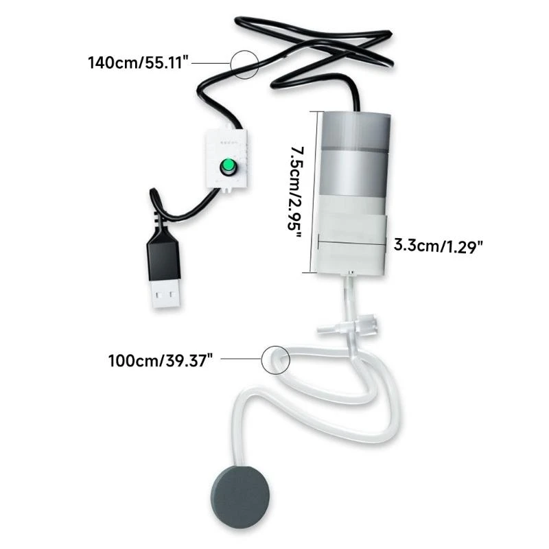 

Y51A мини -аквариумные воздушные насосы USB воздушные насосы аквариумные украшения регулируемые рыбные аквариумы Аквариумные