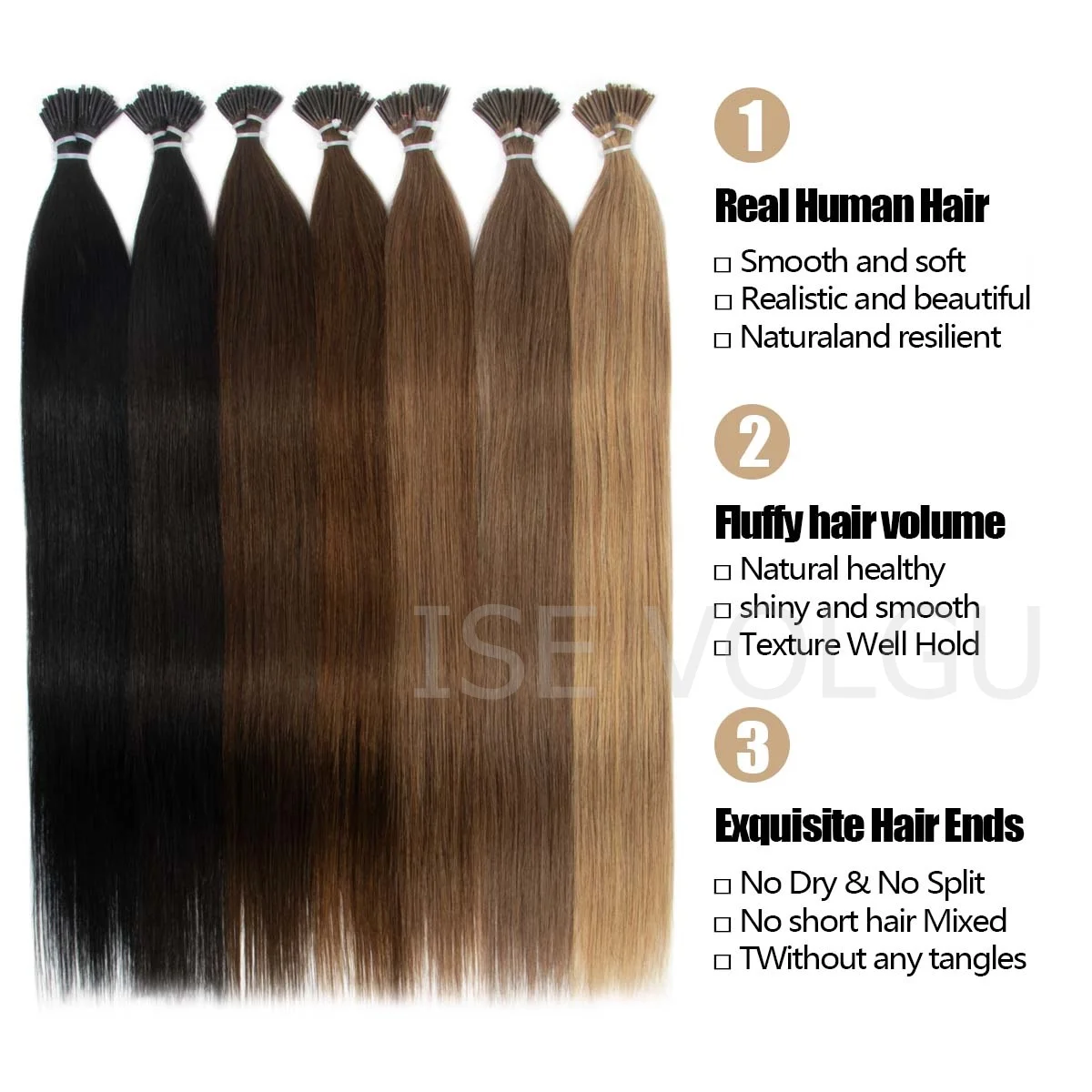 I Tip Human Hair Extensions Itip K TIP U TIP Real Remy Huamn Hair Extensions Brown black Blonde Wig Natural Look