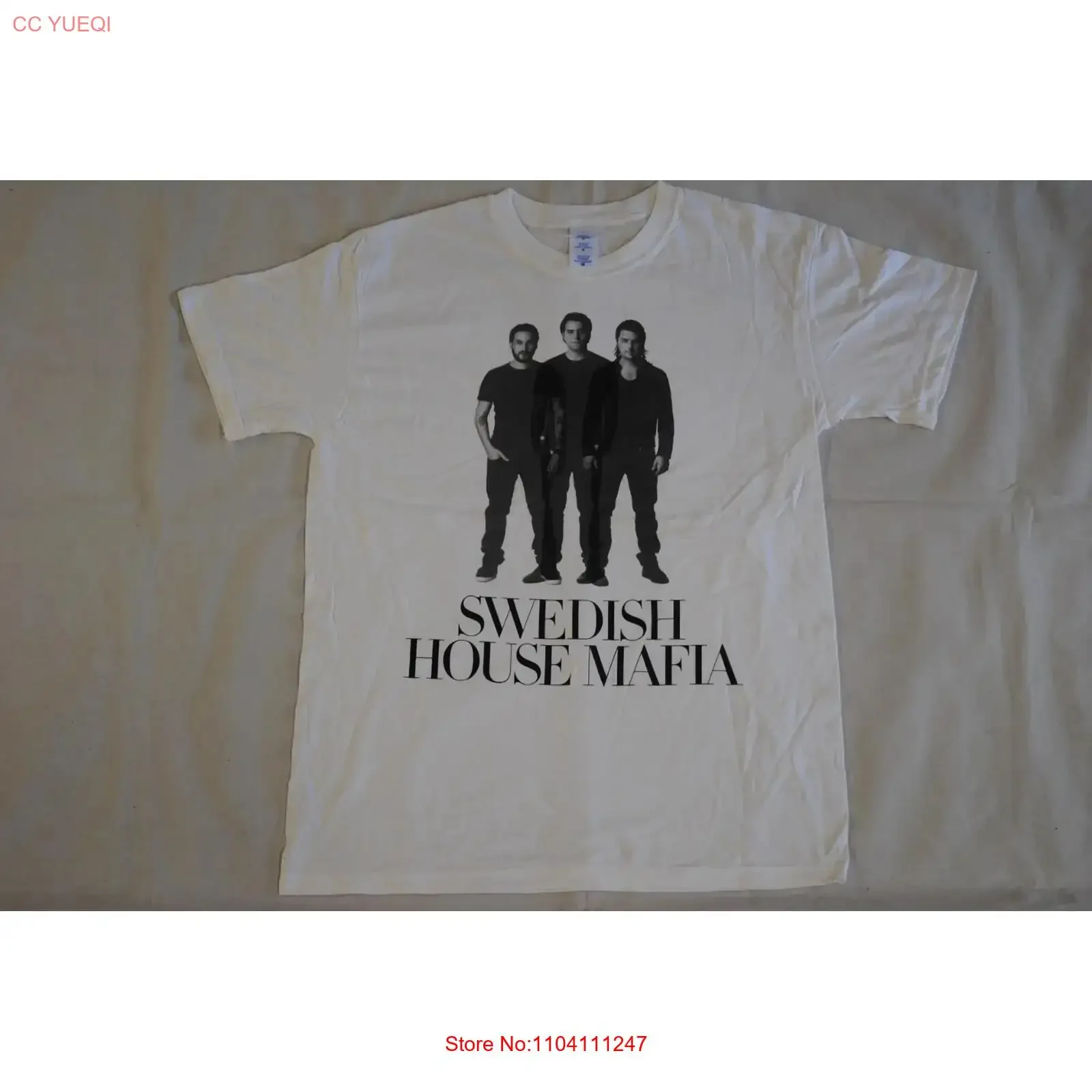 Camiseta con logotipo de línea de banda MAFIA de casa sueca, nuevo oficial, VINTAGE, raro, vintage, ropa de calle lavada, elegante y versátil