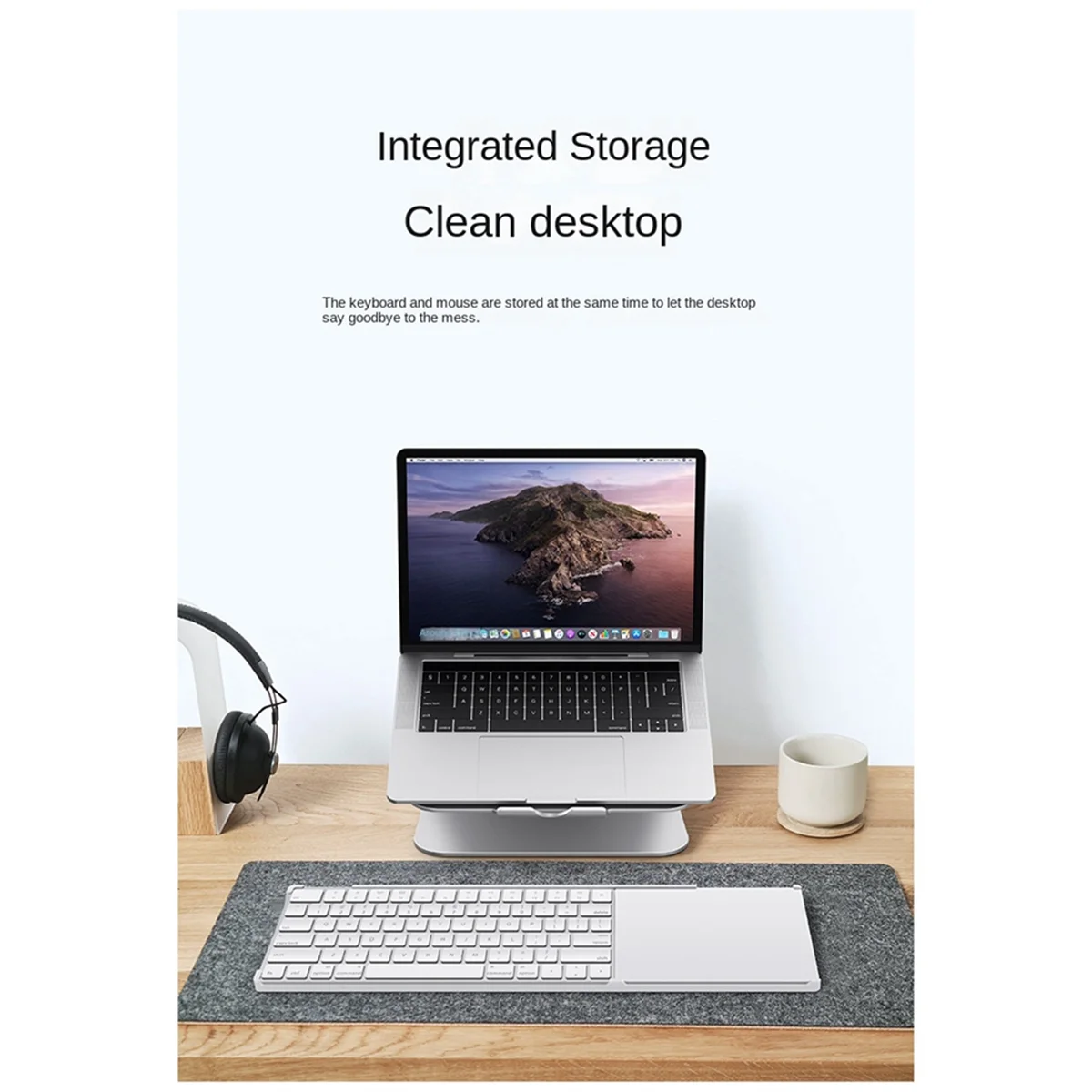 Abju 2-em-1 suporte bandeja quadro para teclado mágico touch id trackpad mágico a1644 2449 a1535 base suporte caixa