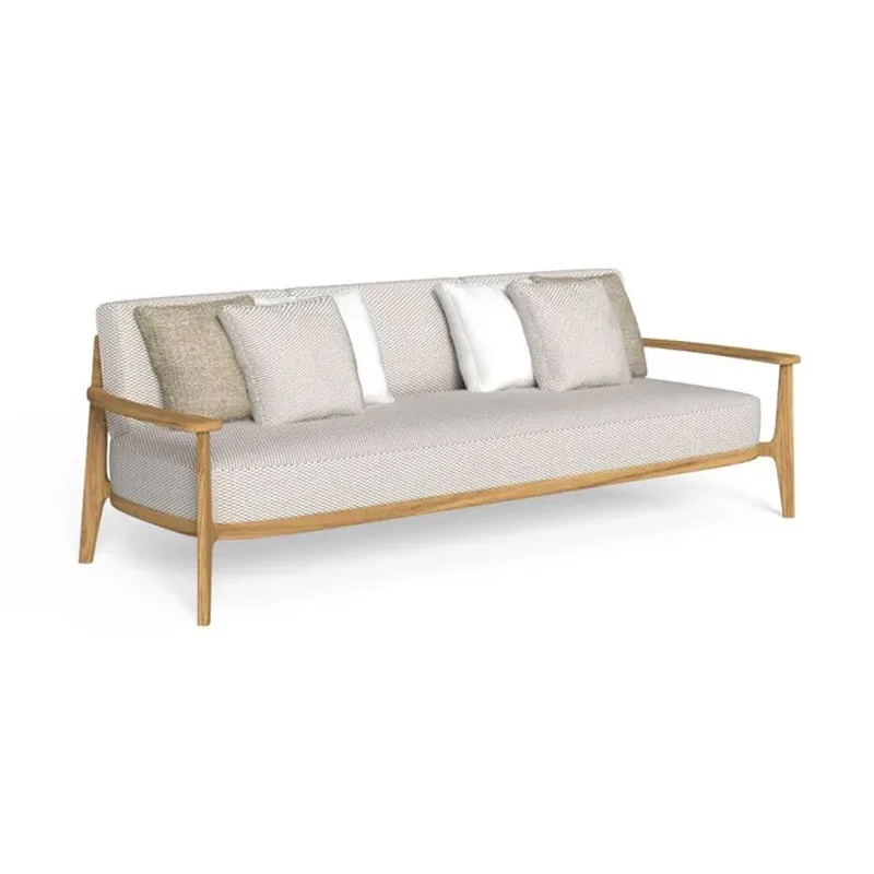 Outdoor teak sofa, courtyard villa balcony leisure  waterproof and sun protection solid wood furniture combination