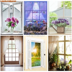 SHENGYONGBAO Scenery Outside The Window Photography Backgrounds Props Flower Tree Landscape Photo Backdrops CH-07