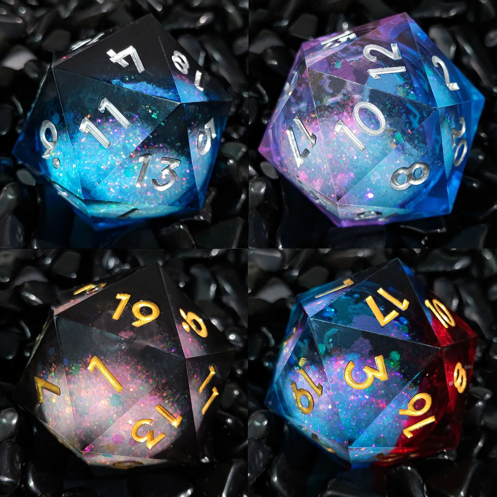 

Super beautiful flowing sand dice 35mm Large Single Polyhedral Resin Quicksand Dice Entertaining Board Game Toys