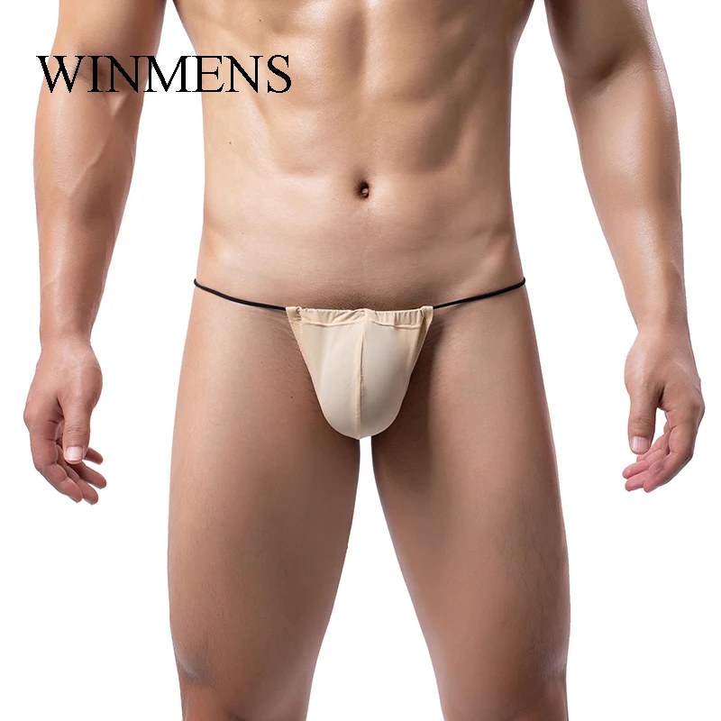 5 Pieces/Lot Adult Man Sexy Mini Thongs Ultra-thin Translucent Sissy Erotic Penis Pouch Backless Jockstraps Gay Funny G-Strings
