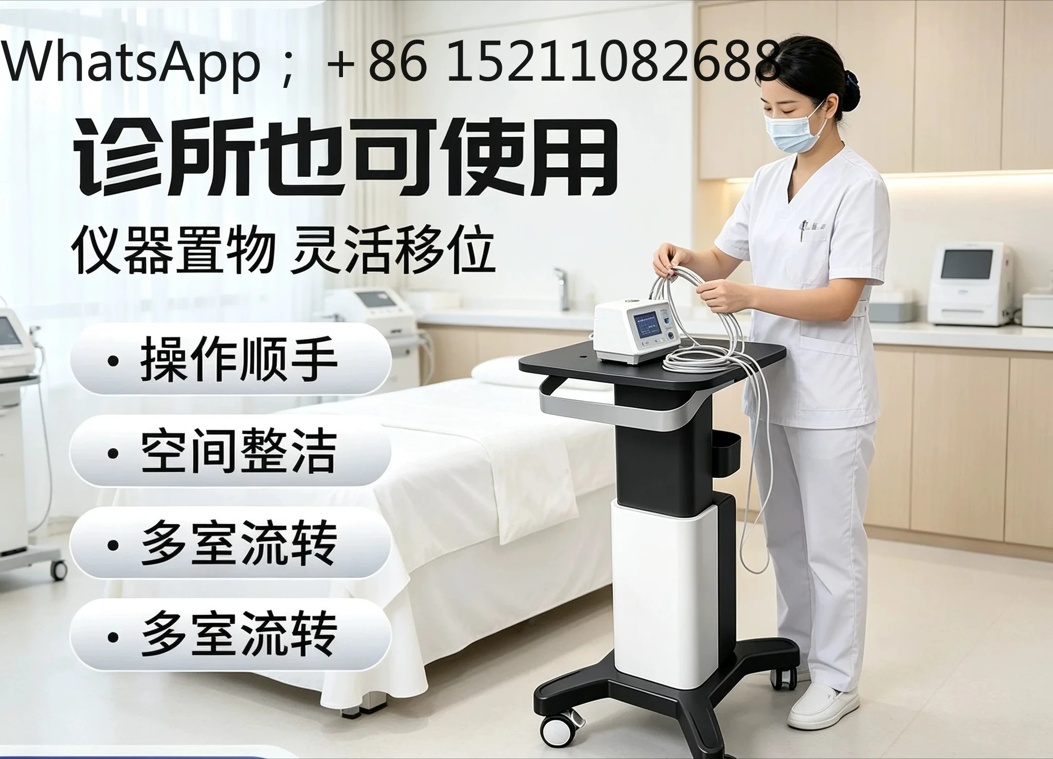 LLY Cart Shelf Storage Beauty Salon Special Mobile Light Wheeled Tools for Instruments