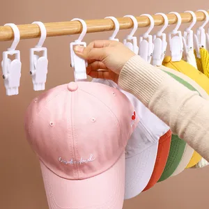 Houseeker 6 خطافات على شكل حرف L حامل قبعة قبعة البيسبول التخزين الرف الجدار جبل قبعة حزام منظم السنانير أفضل 12 حامل غطاء مبيعات لغرفة النوم - No3