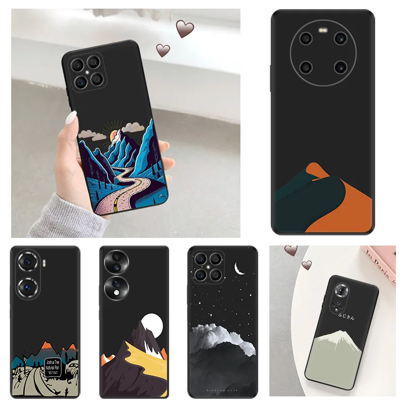 Soft Anti-Drop Phone Case For Honor X7b X6 70 90 X8 b X9A X9B Magic5 Pro Snow Mountain Volcano dune Pixel 8A 7A 6A 6 7 8 Cover