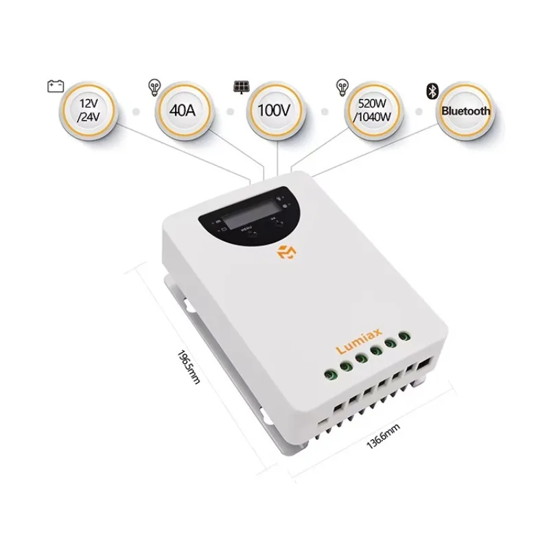30A 12V 24V MPPT Solar Charge Controller Solar Off Grid Panel Solar System Regulator RS485 Bluetooth