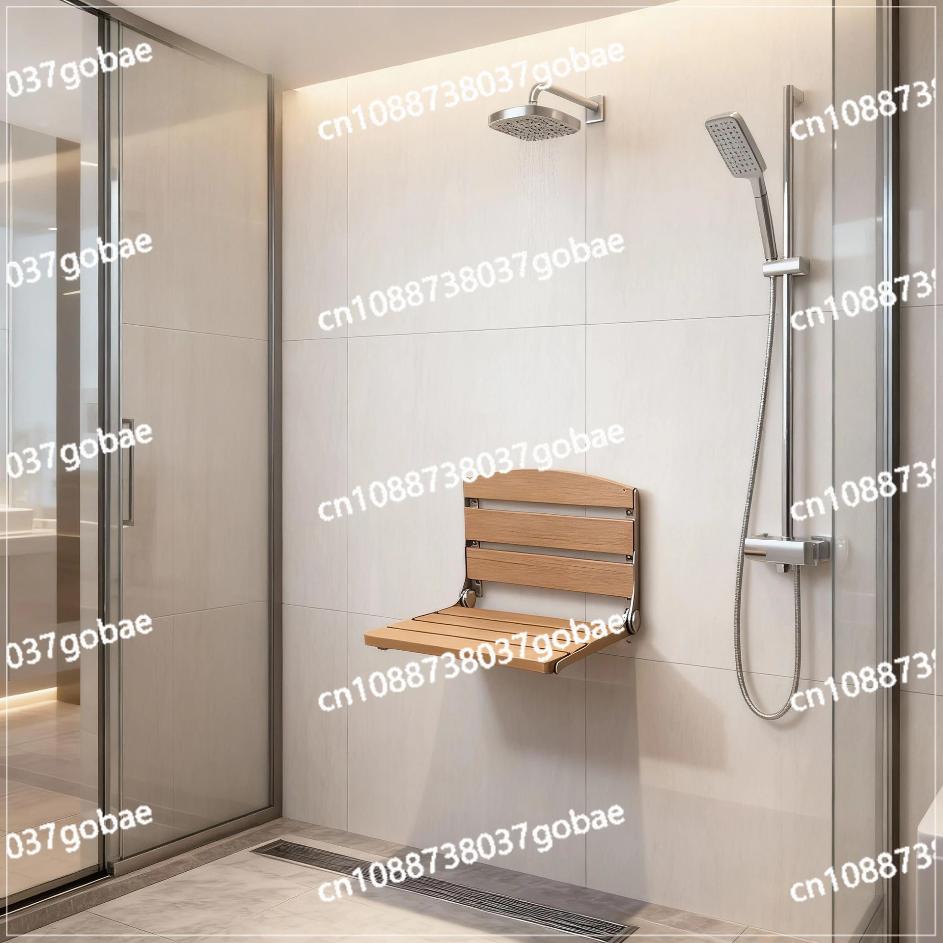 Waterproof, mold-proof, rust-proof stainless steel plastic board folding stool, suitable for bathrooms, sauna rooms,shower areas