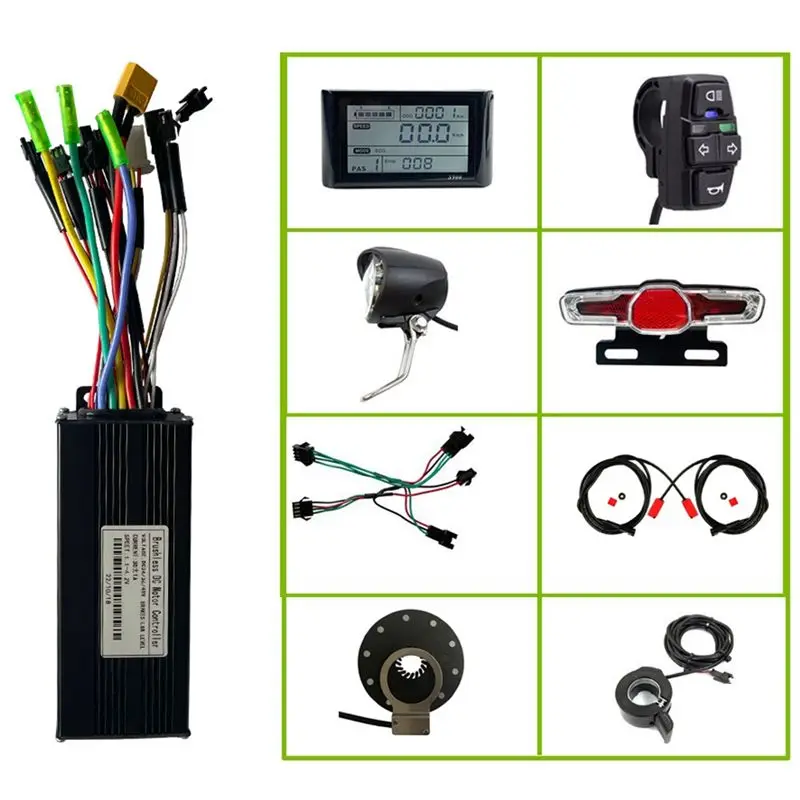 (CLOS) For 750W-1000W Motor Electric Bike Motor Controller Kit with S900 LCD Display Horn Turning Switch E-Bike Light