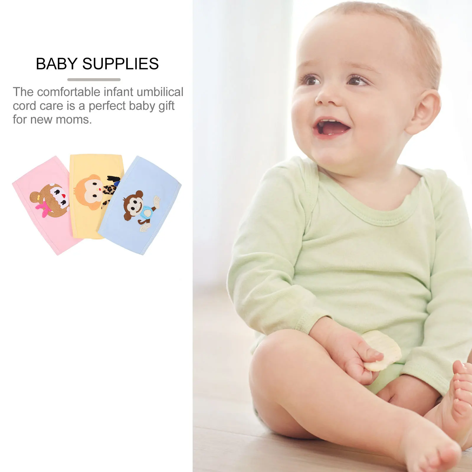 3 قطعة العصابات السرة الطفل القطن مرونة لينة مقاومة البرد البطن يلتف الوليد الرضع البطن لوازم الحماية