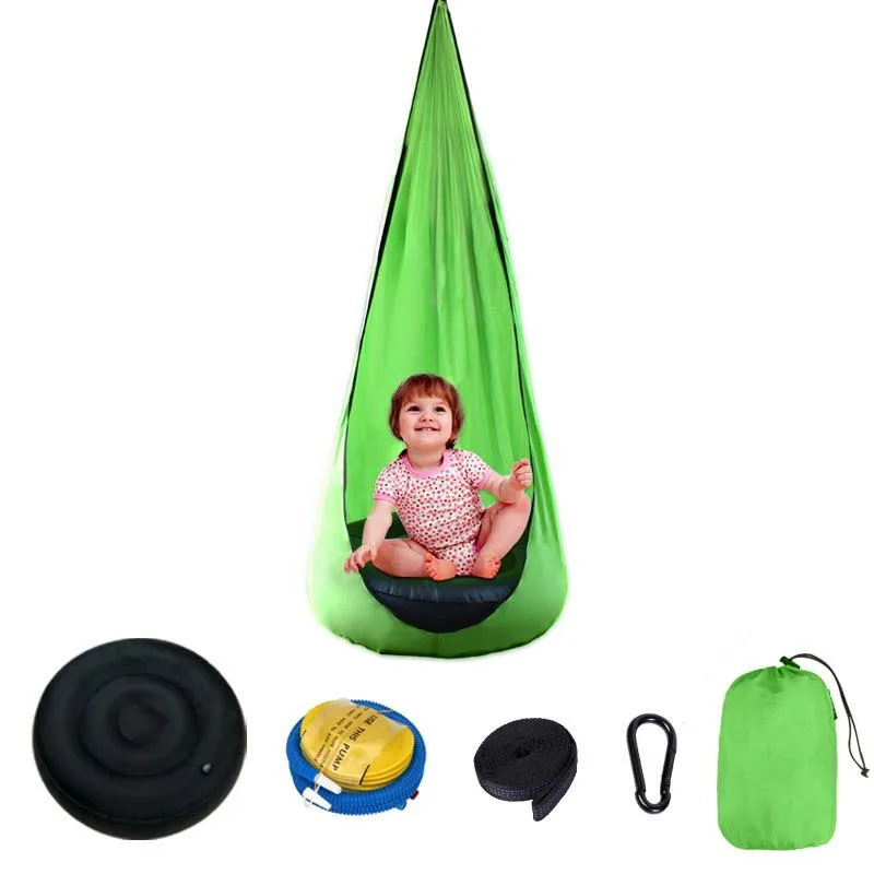 Children Kids Pod Swing Chair Tent Indoor Outdoor Garden Hanging Seat Hammock Outdoor Hammock Inflatable Hammock