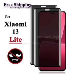 Anti Spy Screen Protector For Xiaomi 13 Lite, 3D Privacy Tempered Glass 9H Peep Case Friendly High Aluminum