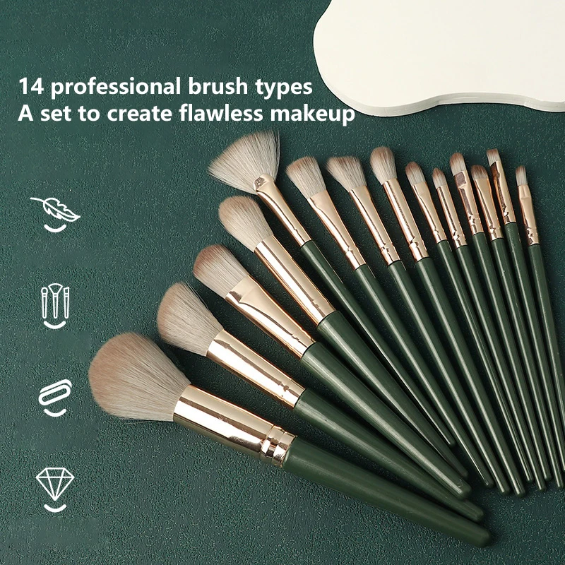 14Pcs Makeup Brushes Soft Fluffy Makeup Tools Cosmetic Powder Eye Shadow Foundation Blush Beauty Make Up Brush Beauty