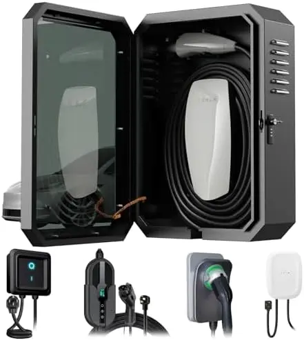 

YONZEE Wall-Mounted EV Charger Cover – Weatherproof Box for & Most EV Chargers