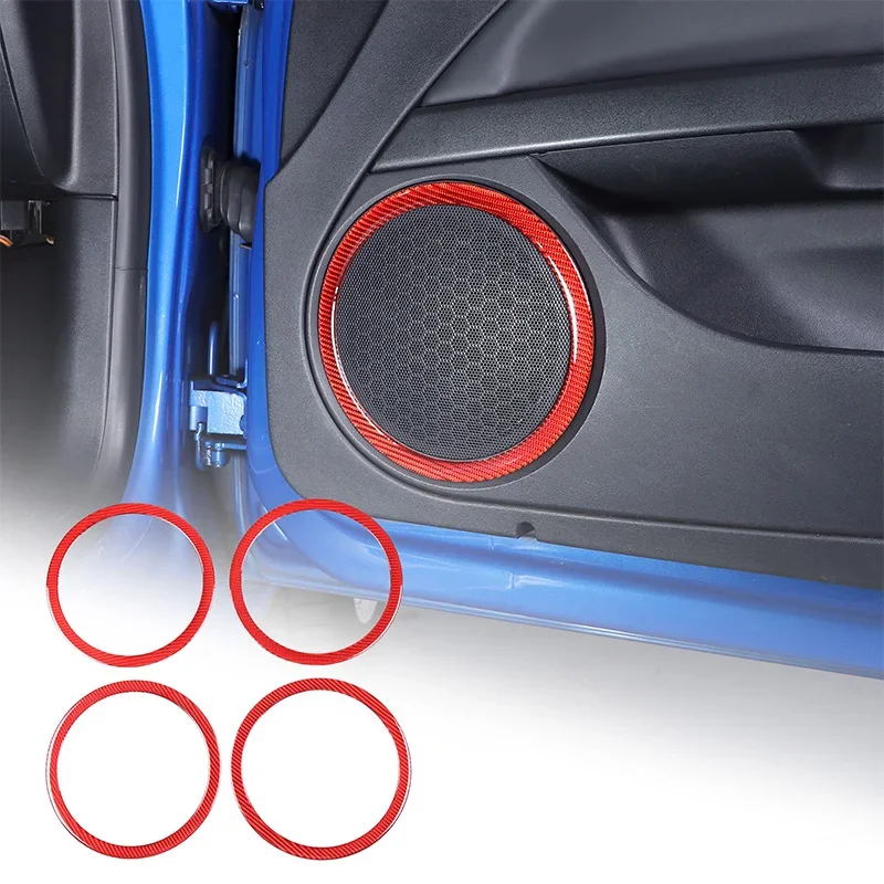 

For Seat leon 2008-2012 soft carbon fiber car door speaker ring decorative sticker interior anti-scratch accessories