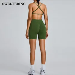 2 Pieces Yoga Sport Set Women Seamless Crop Top Bra Shorts Yoga Set Comfort Elastic Sportsuit Workout Outfit Fitness Gym Clothes