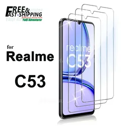 Screen Protector For Realme C53, Tempered Glass HD Crystal  9H Anti Scratch Case Friendly Mica High Aluminum