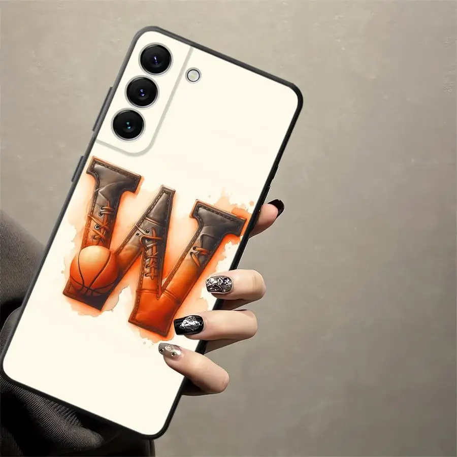 Basketball Letter S W Phone Cover Case for Samsung Galaxy A53 A17 A25 A16 A37 A57 A15 A23 A06 A52 A36 A73 A55 A13 A12 A70 A41