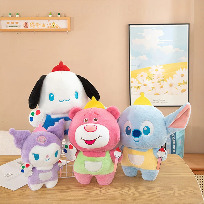 

Kawaii Makeup Series Kuromi Stuffed Doll Sanrio Plush Toy for Kids Birthday Gift Cuddly Pillow Doll Cute Pochacco Style Plushie