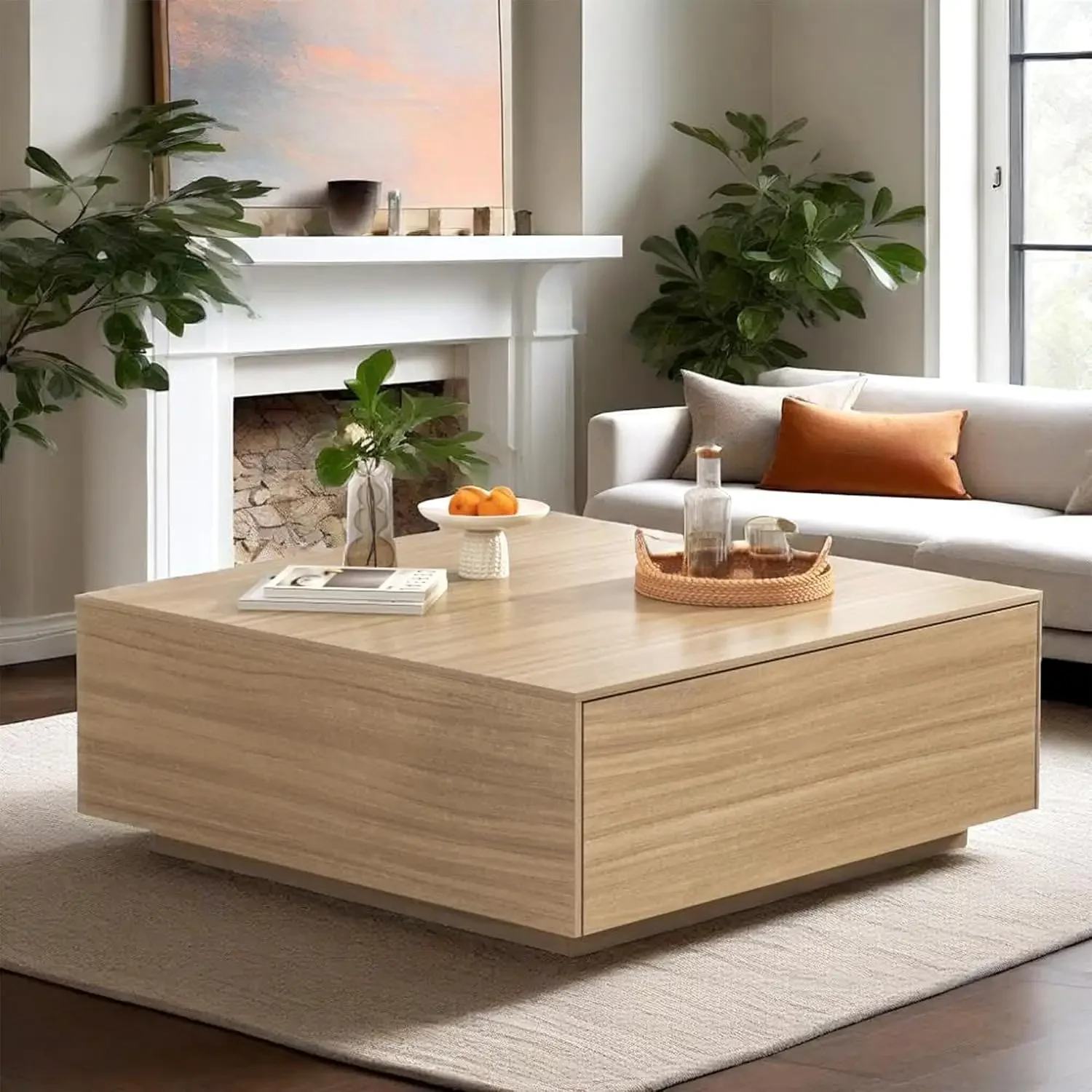 Compact Metal Low Distinctive Coffee Table Rectangular Modern Artistic Spacious Coffee Table Table Sejour Household Furniture