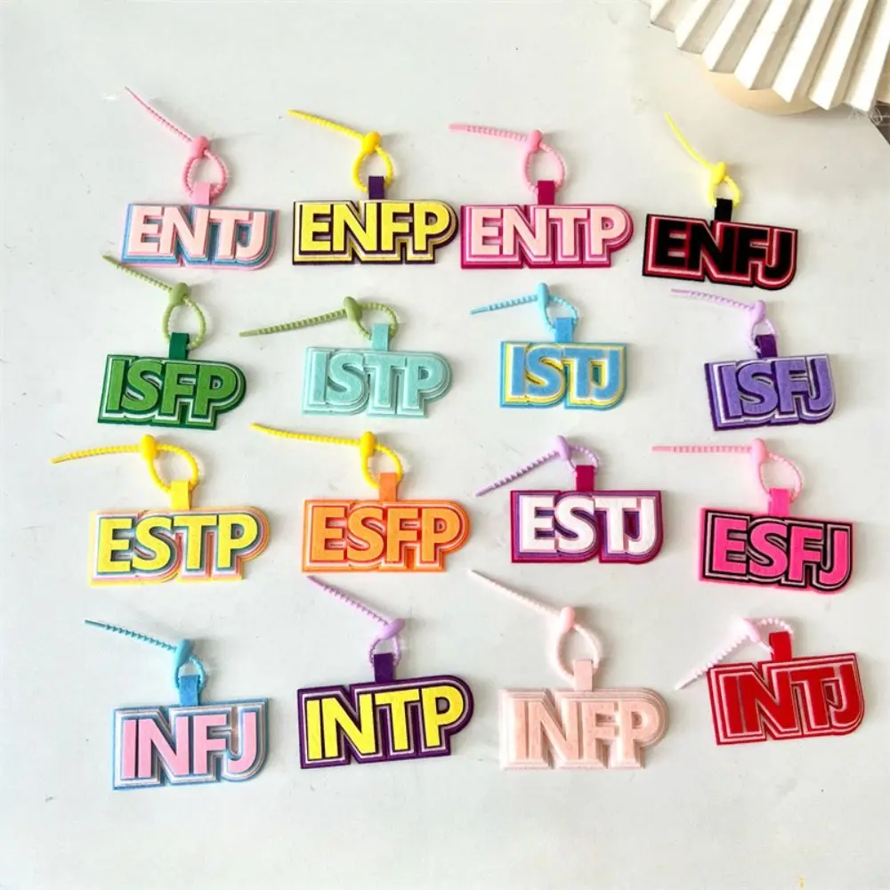 Letter MBTI Key Chain Korean Style Colorful Styles Non-woven Pendant Bag Pendant Keyring 16 Type Personality Key Chain