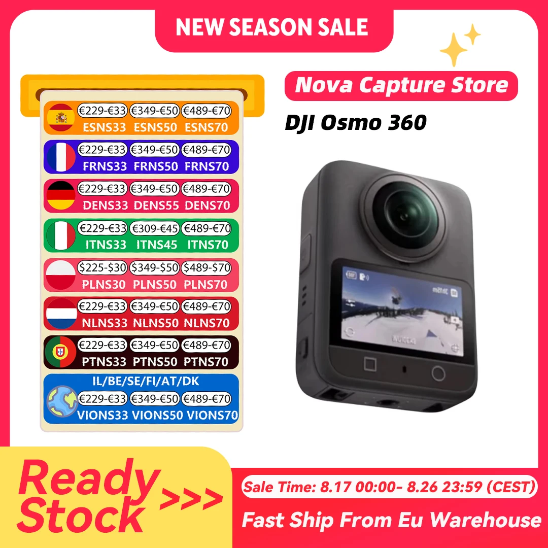 DJI Osmo 360 Standard Bundle 360-Grad-Kamera mit 1 Zoll 360-Grad-Objektiv °   360-Grad-Bildgebung °   Video in 8K Native 360 °   Foto mit 120MP wasserdichtem Osmo 360