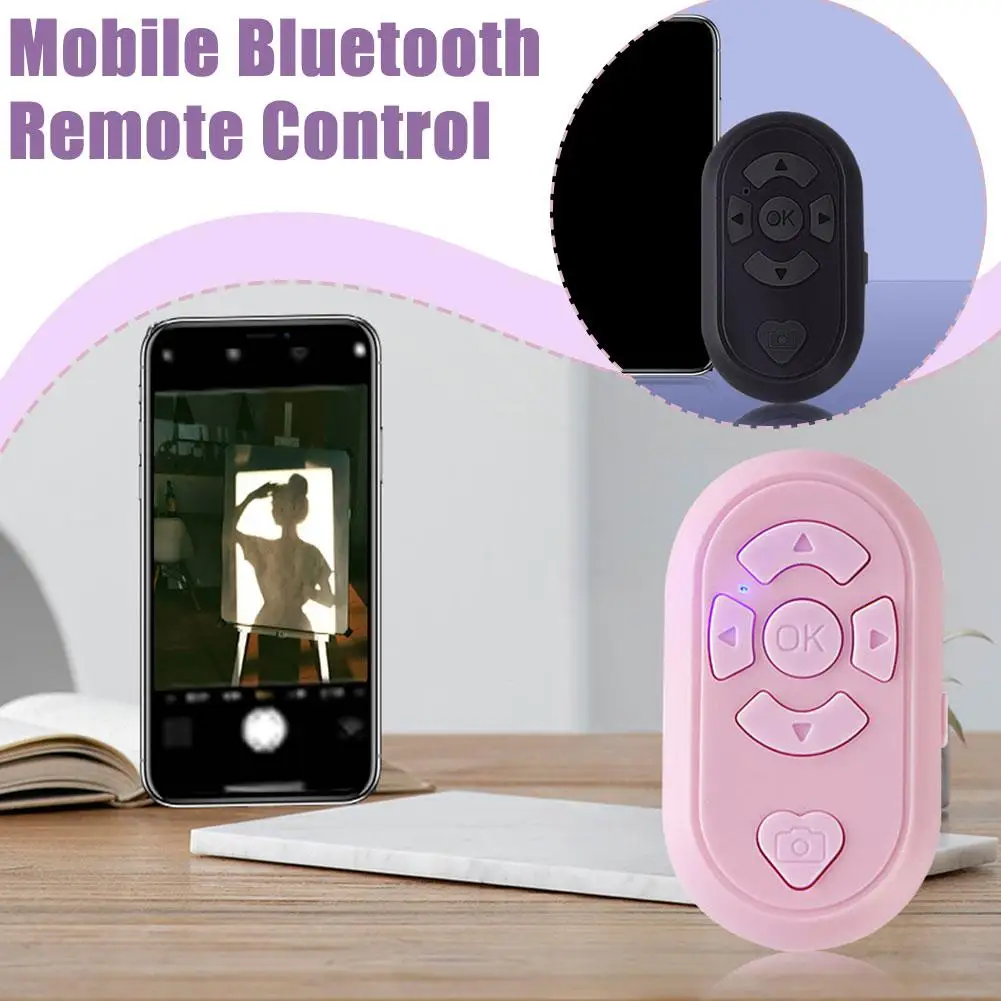 Bluetooth Media Button Remote Control for iPhone iPad Android Remote Control Shutter Scroller Auto Clicker for Live U3W9