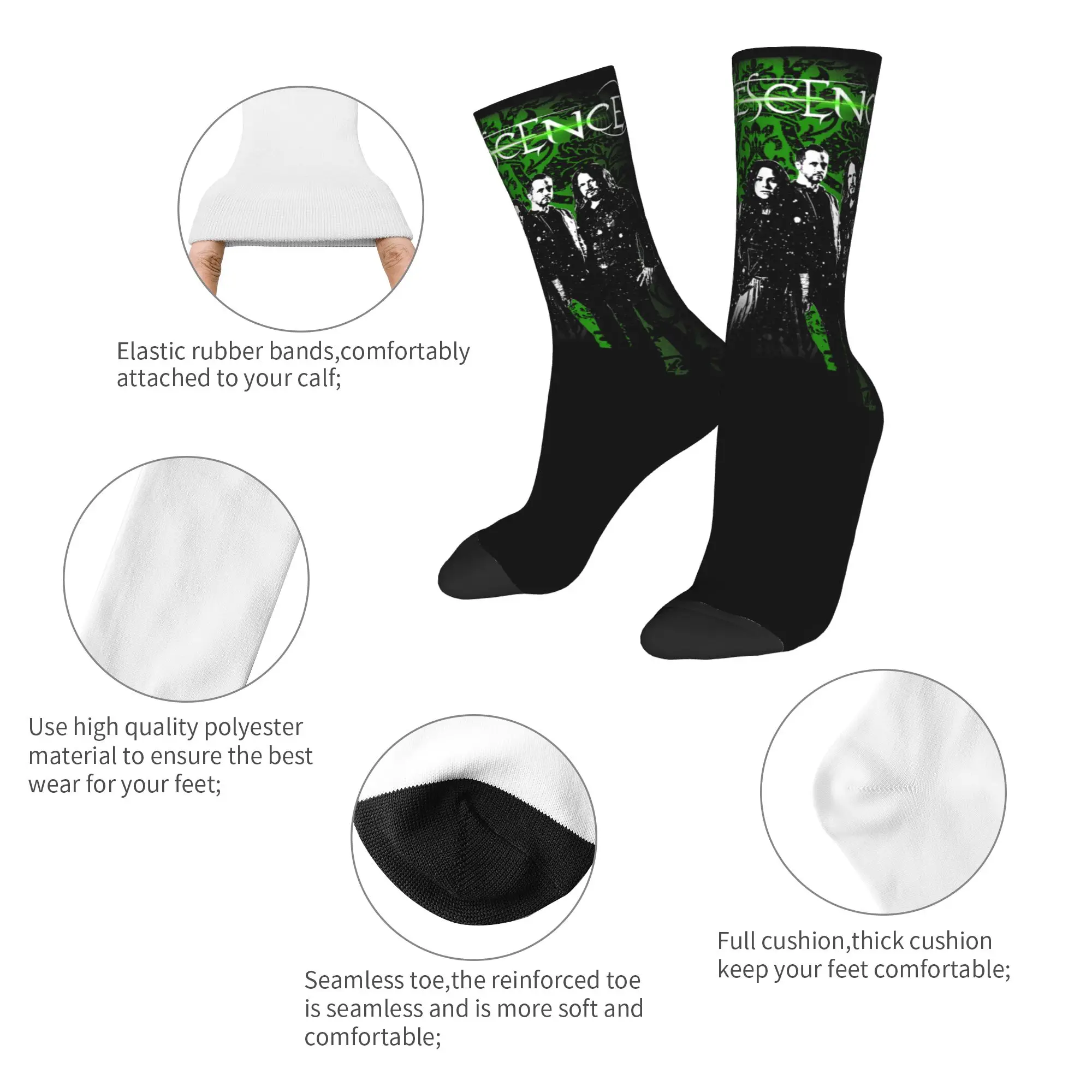 New Men's Socks Casual Evanescence Logo Box Sock Polyester  Sport Women Socks Spring Summer Autumn Winter