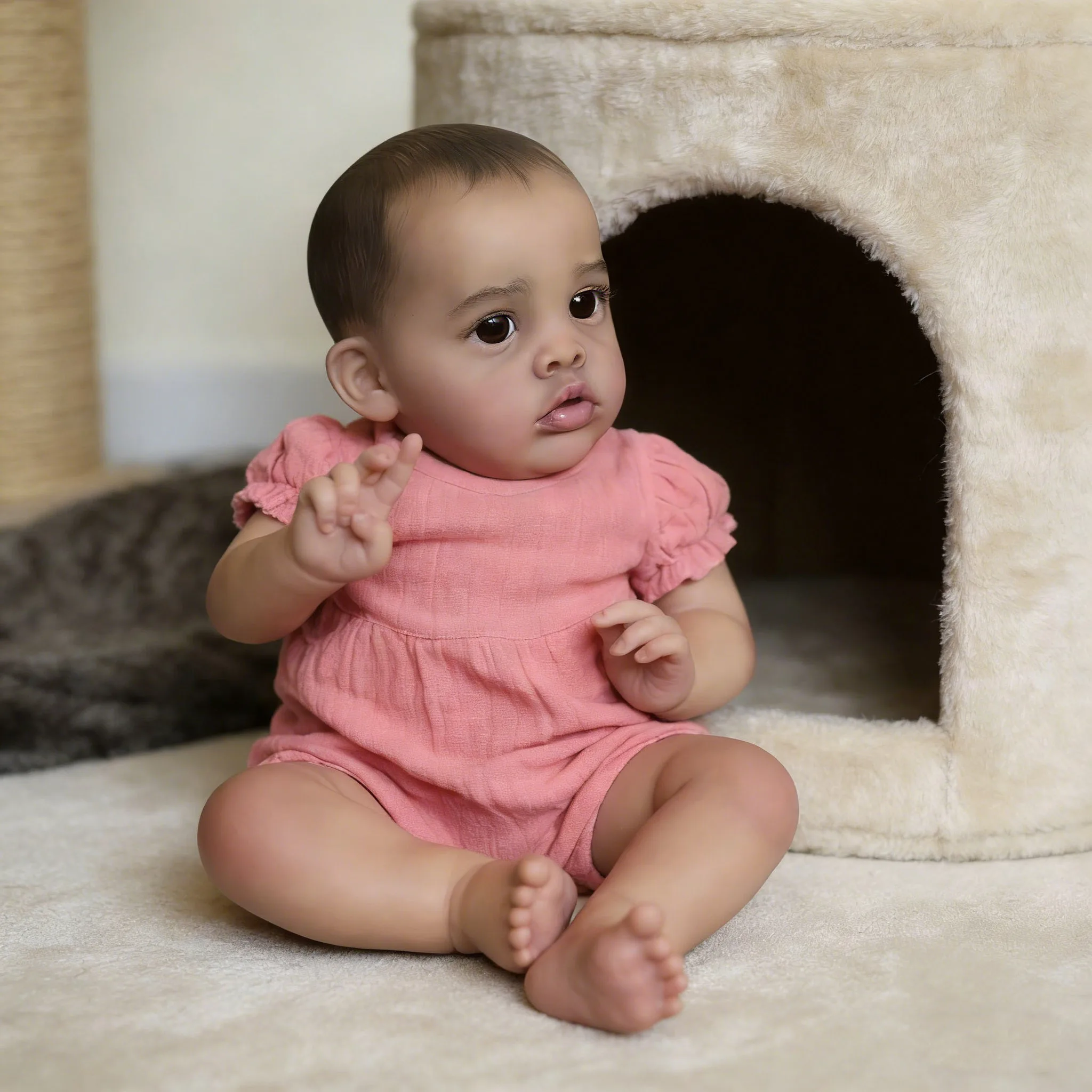 Boneca reborn realista benjamín 22 polegadas de alta qualidade artesanal 3d pele veias visíveis corpo macio arte colecionável presente para crianças