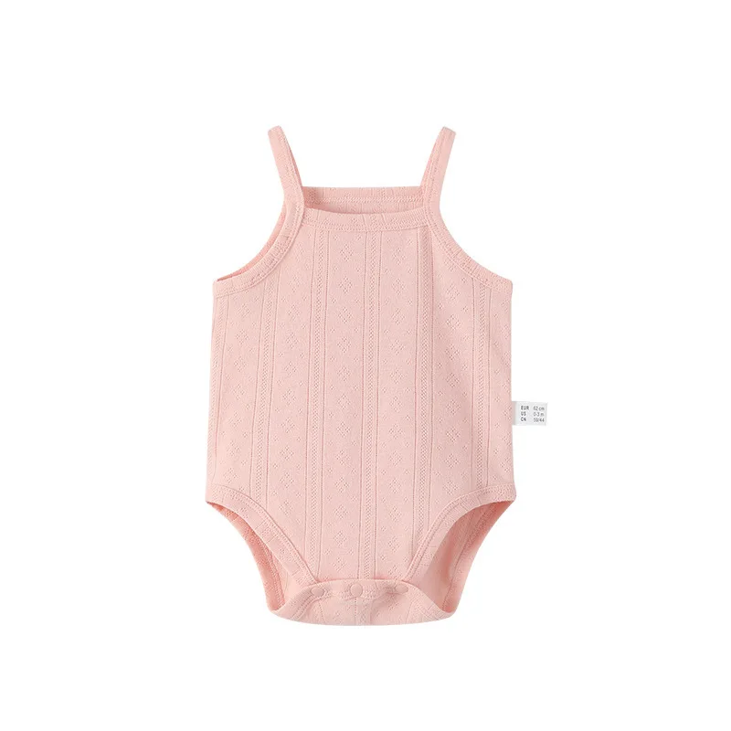 Baby Summer Clothing Newborn sling Baby Girl Solid Clothes Knitted sling 0-12 Months Baby Cotton Soft sleeveless Babies Vest