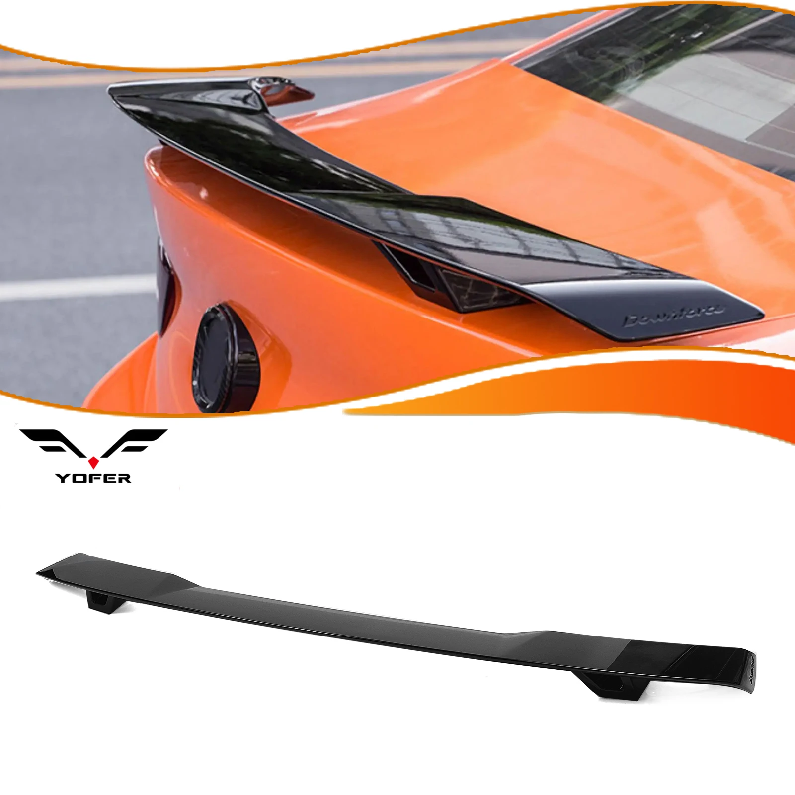 Yofer Rear Spoiler Wing Trunk Lid Flap Lip Decklid Tail Splitter Trim For Kia Stinger 2018-2023