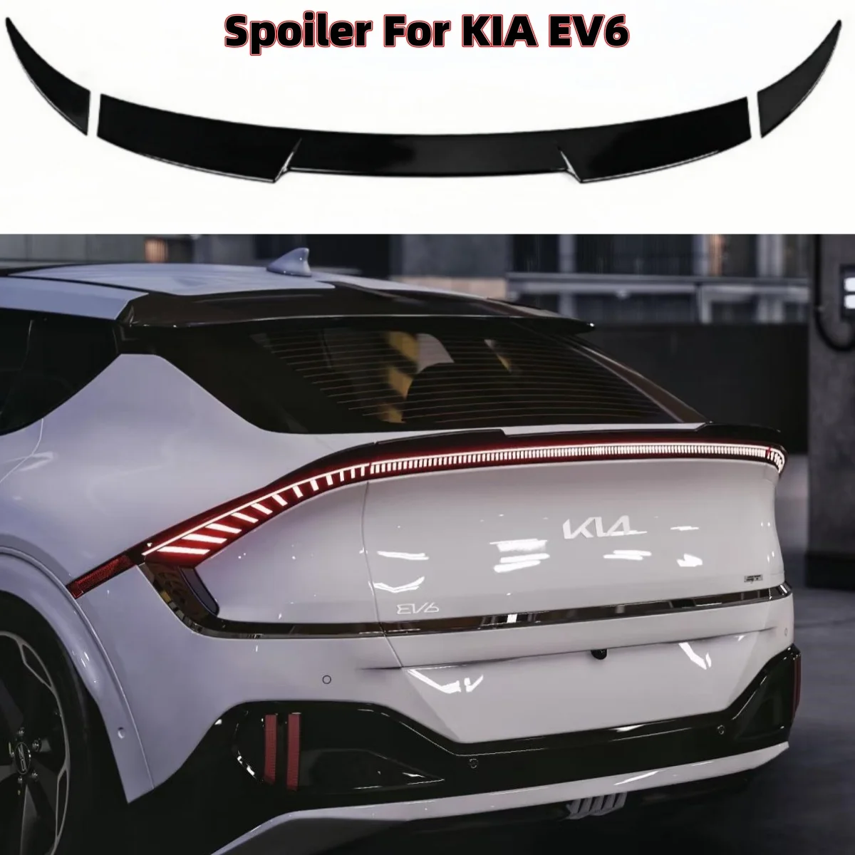 For KIA EV6 2023 2024 2025 2026 EV6gt ABS Car Styling Accessories Exterior Sticker Sport Tail Wing Plate Fixed Wind Rear Spoiler
