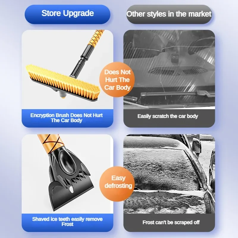 Car Snow Removal Shovel Snow Ice Scraper Snow Brush Shovel Snow Removal Brush Car Windshield Cleaning Scraping Tool Winter Tool