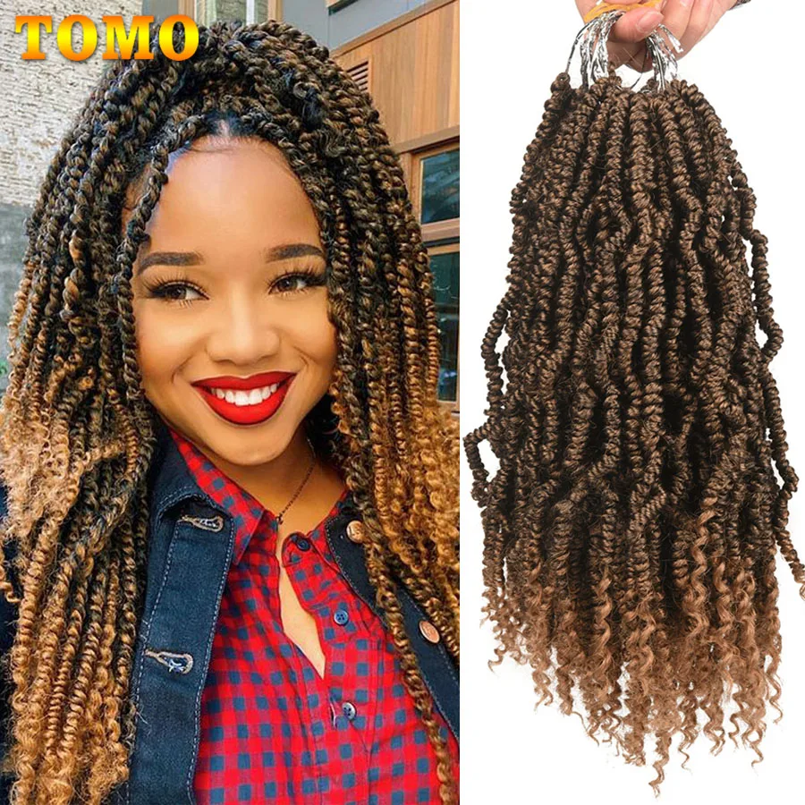 

TOMO Bomb Twist Crochet Hair 14 24Inch Spring Twist Synthetic Braids Hair Ombre Fluffy Twist Braiding Hair Extensions For Women