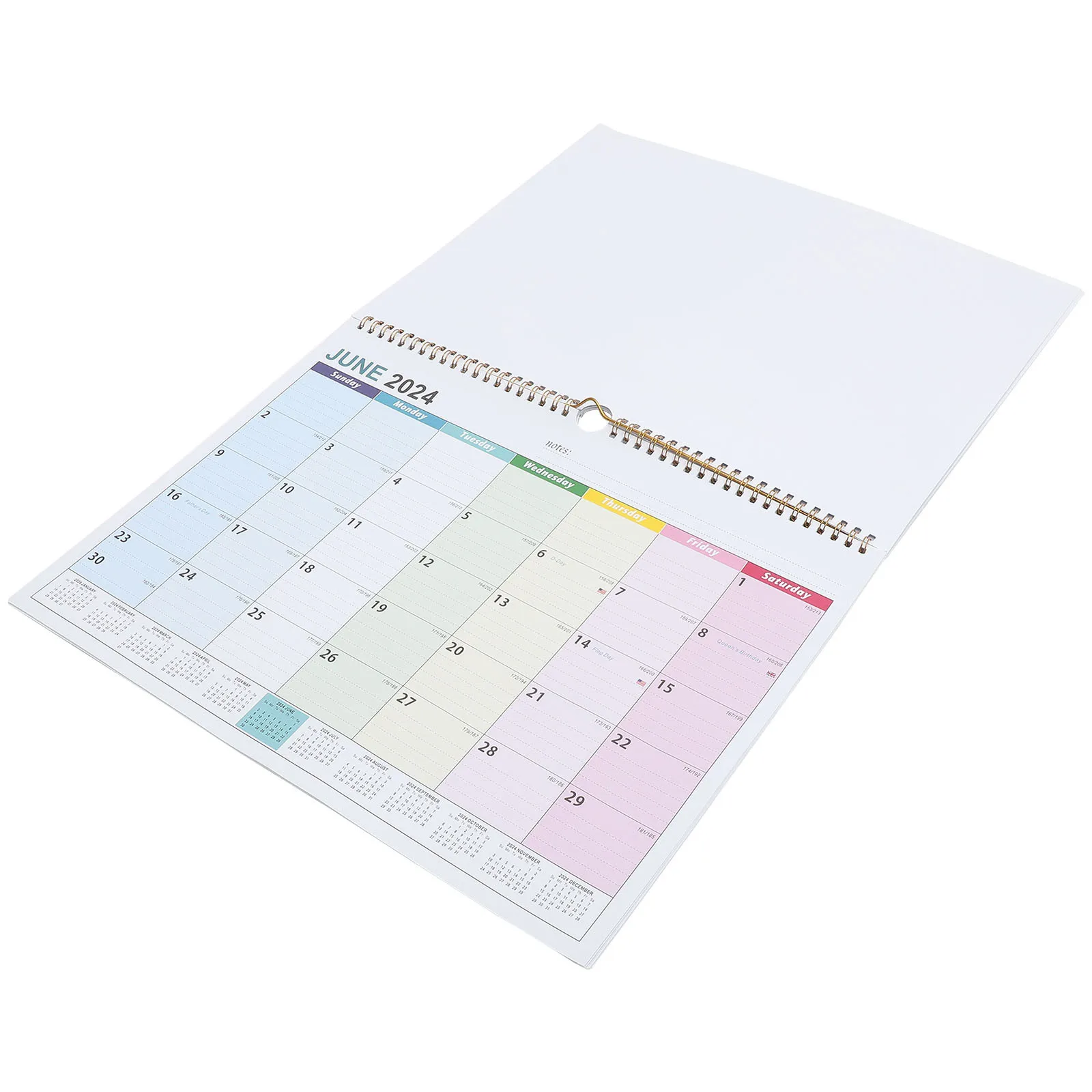 Wandkalender 2024, monatlicher Hängekalender für Büro und Zuhause, robust, täglich für den Heimgebrauch, Hinweis-Countdown-Kalender